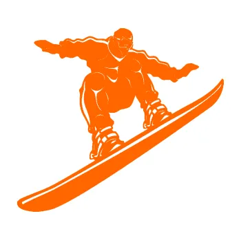 Samolepicí dekorace na vozidlo Snowboard 038 pravá (73 - Fluorescentní oranžová) SAMOLEPKA NA AUTO, NÁLEPKA, FÓLIE, POLEP, TUNING, VLASTNÍ TEXT, TISK, AUTOSAMOLEPKY.cz, POLEPY, OBRÁZEK, LOGO, 3D STICKERS