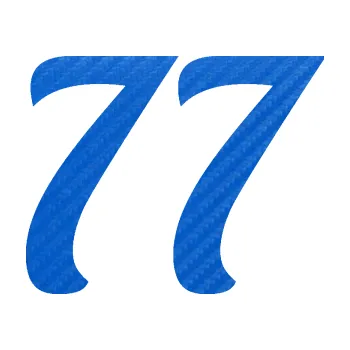 Polep vozidla Startovní číslo 77 typ 3 (57 - 3D karbon modrý) SAMOLEPKA NA AUTO, NÁLEPKA, FÓLIE, POLEP, TUNING, VLASTNÍ TEXT, TISK, AUTOSAMOLEPKY.cz, POLEPY, OBRÁZEK, LOGO, 3D STICKERS