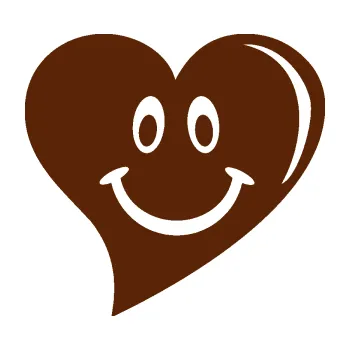 Samolepící dekorace SAMOLEPKA Srdíčko 014 pravá s úsměvem (15 - hnědá) NA AUTO, NÁLEPKA, FÓLIE, POLEP, TUNING, VLASTNÍ TEXT, TISK, AUTOSAMOLEPKY.cz, POLEPY, OBRÁZEK, LOGO, SAMOLEPKY