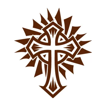 Polep vozidla Tetování 118 kříž (15 - hnědá) SAMOLEPKA NA AUTO, NÁLEPKA, FÓLIE, POLEP, TUNING, VLASTNÍ TEXT, TISK, AUTOSAMOLEPKY.cz, POLEPY, OBRÁZEK, LOGO, 3D STICKERS