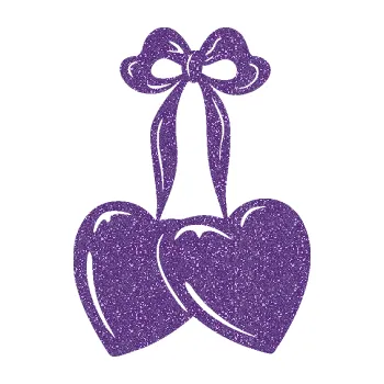 Samolepící dekorace SAMOLEPKA Srdíčka 002 pravá na mašličce (87 - Ultra Metalic fialová) NA AUTO, NÁLEPKA, FÓLIE, POLEP, TUNING, VLASTNÍ TEXT, TISK, AUTOSAMOLEPKY.cz, POLEPY, OBRÁZEK, LOGO, SAMOLEPKY