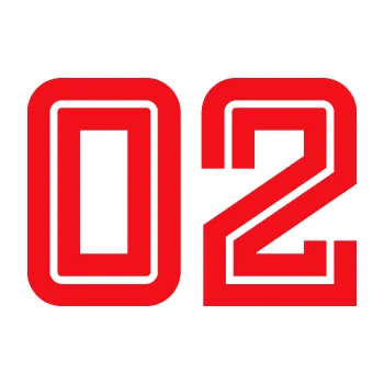 Polep vozidla SAMOLEPKA Startovní číslo 02 typ 7 (10 - červená) NA AUTO, NÁLEPKA, FÓLIE, POLEP, TUNING, VLASTNÍ TEXT, TISK, AUTOSAMOLEPKY.cz, POLEPY, OBRÁZEK, LOGO, SAMOLEPKY