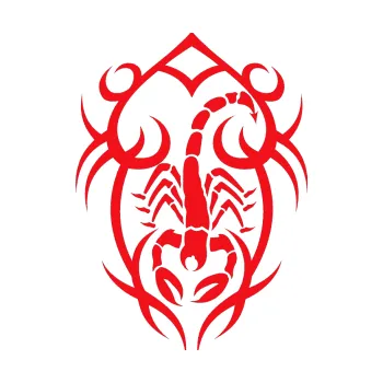 Polep vozidla SAMOLEPKA Štír 013 levá (10 - červená) NA AUTO, NÁLEPKA, FÓLIE, POLEP, TUNING, VLASTNÍ TEXT, TISK, AUTOSAMOLEPKY.cz, POLEPY, OBRÁZEK, LOGO, SAMOLEPKY