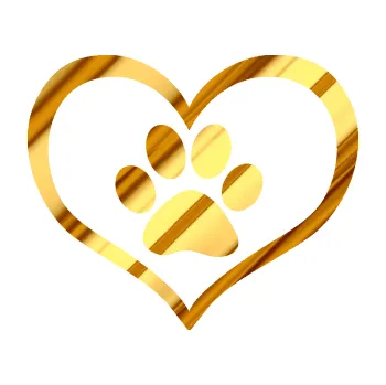 samolepka Tlapky love 002 (81 - chrom fólie zlatá zrcadlová) SAMOLEPKA NA AUTO, NÁLEPKA, FÓLIE, POLEP, TUNING, VLASTNÍ TEXT, TISK, AUTOSAMOLEPKY.cz, POLEPY, OBRÁZEK, LOGO, 3D STICKERS