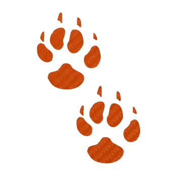 samolepka Tlapky 002 (54 - 3D karbon oranžový) SAMOLEPKA NA AUTO, NÁLEPKA, FÓLIE, POLEP, TUNING, VLASTNÍ TEXT, TISK, AUTOSAMOLEPKY.cz, POLEPY, OBRÁZEK, LOGO, 3D STICKERS