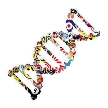 samolepka Vzorec DNA pravá (83 - Sticker bomb) SAMOLEPKA NA AUTO, NÁLEPKA, FÓLIE, POLEP, TUNING, VLASTNÍ TEXT, TISK, AUTOSAMOLEPKY.cz, POLEPY, OBRÁZEK, LOGO, 3D STICKERS