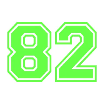 Polep vozidla Startovní číslo 82 typ 4 (71 - Fluorescentní zelená) SAMOLEPKA NA AUTO, NÁLEPKA, FÓLIE, POLEP, TUNING, VLASTNÍ TEXT, TISK, AUTOSAMOLEPKY.cz, POLEPY, OBRÁZEK, LOGO, 3D STICKERS