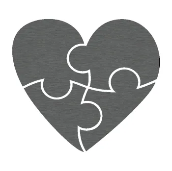 Samolepící dekorace Srdíčko 018 pravá puzzle (62 - škrábaný titan) SAMOLEPKA NA AUTO, NÁLEPKA, FÓLIE, POLEP, TUNING, VLASTNÍ TEXT, TISK, AUTOSAMOLEPKY.cz, POLEPY, OBRÁZEK, LOGO, 3D STICKERS