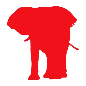 Samolepící dekorace SAMOLEPKA Slon 012 levá (10 - červená) NA AUTO, NÁLEPKA, FÓLIE, POLEP, TUNING, VLASTNÍ TEXT, TISK, AUTOSAMOLEPKY.cz, POLEPY, OBRÁZEK, LOGO, SAMOLEPKY