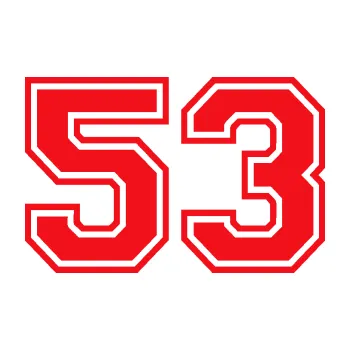 Polep vozidla Startovní číslo 53 typ 4 (10 - červená) SAMOLEPKA NA AUTO, NÁLEPKA, FÓLIE, POLEP, TUNING, VLASTNÍ TEXT, TISK, AUTOSAMOLEPKY.cz, POLEPY, OBRÁZEK, LOGO, 3D STICKERS