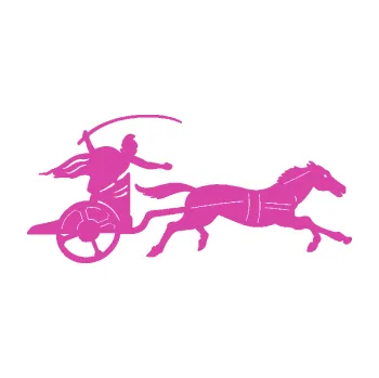 Samolepící dekorace SAMOLEPKA Sparťanský bojovník 001 pravá bojový vůz s koněm (16 - růžová) NA AUTO, NÁLEPKA, FÓLIE, POLEP, TUNING, VLASTNÍ TEXT, TISK, AUTOSAMOLEPKY.cz, POLEPY, OBRÁZEK, LOGO, SAMOLEPKY