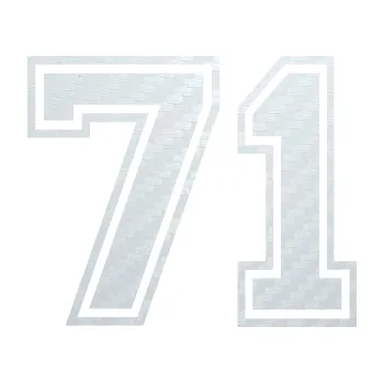 Polep vozidla SAMOLEPKA Startovní číslo 71 typ 4 (51 - 3D karbon bílý) NA AUTO, NÁLEPKA, FÓLIE, POLEP, TUNING, VLASTNÍ TEXT, TISK, AUTOSAMOLEPKY.cz, POLEPY, OBRÁZEK, LOGO, SAMOLEPKY