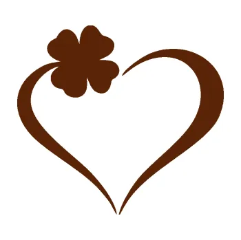 Samolepící dekorace SAMOLEPKA Srdíčko 020 levá se čtyřlístkem (15 - hnědá) NA AUTO, NÁLEPKA, FÓLIE, POLEP, TUNING, VLASTNÍ TEXT, TISK, AUTOSAMOLEPKY.cz, POLEPY, OBRÁZEK, LOGO, SAMOLEPKY