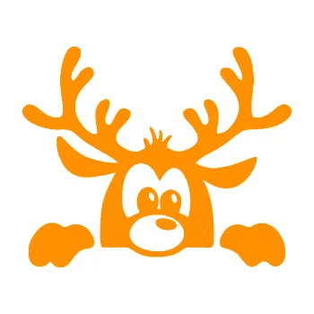 Samolepící dekorace SAMOLEPKA Sob 002 pravá vykukuje (06 - oranžová) NA AUTO, NÁLEPKA, FÓLIE, POLEP, TUNING, VLASTNÍ TEXT, TISK, AUTOSAMOLEPKY.cz, POLEPY, OBRÁZEK, LOGO, SAMOLEPKY