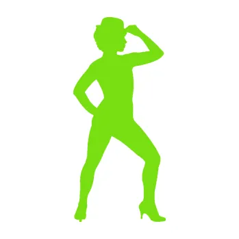 Samolepicí dekorace na vozidlo Tanec 007 pravá jazz tanečnice (04 - zelená kawasaki) SAMOLEPKA NA AUTO, NÁLEPKA, FÓLIE, POLEP, TUNING, VLASTNÍ TEXT, TISK, AUTOSAMOLEPKY.cz, POLEPY, OBRÁZEK, LOGO, 3D STICKERS