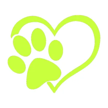 samolepka Tlapka love levá (27 - limetová) SAMOLEPKA NA AUTO, NÁLEPKA, FÓLIE, POLEP, TUNING, VLASTNÍ TEXT, TISK, AUTOSAMOLEPKY.cz, POLEPY, OBRÁZEK, LOGO, 3D STICKERS