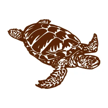 Samolepící dekorace Želva 005 pravá (15 - hnědá) SAMOLEPKA NA AUTO, NÁLEPKA, FÓLIE, POLEP, TUNING, VLASTNÍ TEXT, TISK, AUTOSAMOLEPKY.cz, POLEPY, OBRÁZEK, LOGO, 3D STICKERS
