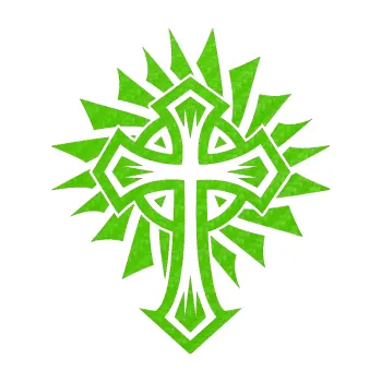 Polep vozidla Tetování 118 kříž (58 - 3D karbon zelený kawasaki) SAMOLEPKA NA AUTO, NÁLEPKA, FÓLIE, POLEP, TUNING, VLASTNÍ TEXT, TISK, AUTOSAMOLEPKY.cz, POLEPY, OBRÁZEK, LOGO, 3D STICKERS