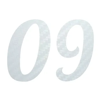 Polep vozidla SAMOLEPKA Startovní číslo 09 typ 3 (51 - 3D karbon bílý) NA AUTO, NÁLEPKA, FÓLIE, POLEP, TUNING, VLASTNÍ TEXT, TISK, AUTOSAMOLEPKY.cz, POLEPY, OBRÁZEK, LOGO, SAMOLEPKY