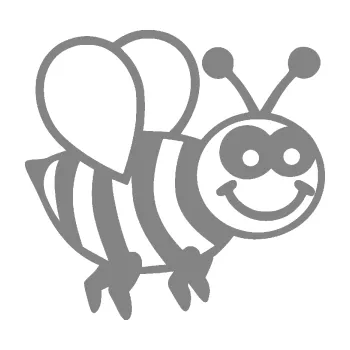 Samolepící dekorace SAMOLEPKA Včela 003 pravá happy (17 - šedá) NA AUTO, NÁLEPKA, FÓLIE, POLEP, TUNING, VLASTNÍ TEXT, TISK, AUTOSAMOLEPKY.cz, POLEPY, OBRÁZEK, LOGO, SAMOLEPKY