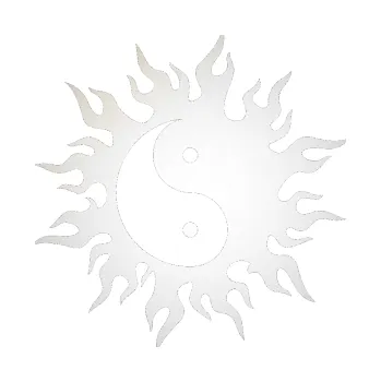 Polep vozidla SAMOLEPKA Tetování 117 Jin a jang (82 - odrazková reflexní bílá) NA AUTO, NÁLEPKA, FÓLIE, POLEP, TUNING, VLASTNÍ TEXT, TISK, AUTOSAMOLEPKY.cz, POLEPY, OBRÁZEK, LOGO, SAMOLEPKY