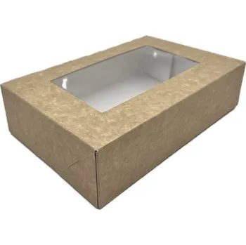 Krabička na výslužku Eko krabička s průhledem 19x13x5 cm