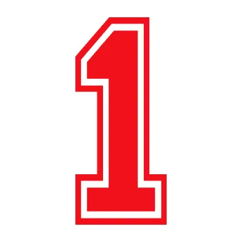 Polep vozidla SAMOLEPKA Startovní číslo 1 typ 4 (10 - červená) NA AUTO, NÁLEPKA, FÓLIE, POLEP, TUNING, VLASTNÍ TEXT, TISK, AUTOSAMOLEPKY.cz, POLEPY, OBRÁZEK, LOGO, SAMOLEPKY