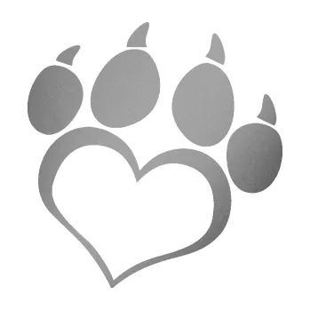 samolepka Tlapky love 005 pravá (42 - stříbrná metalíza) SAMOLEPKA NA AUTO, NÁLEPKA, FÓLIE, POLEP, TUNING, VLASTNÍ TEXT, TISK, AUTOSAMOLEPKY.cz, POLEPY, OBRÁZEK, LOGO, 3D STICKERS