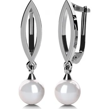 Náušnice Couple, Půvabné náušnice Taisa, bílé zlato a perla, 585-45-3-5070.1B00.0.00.744.12