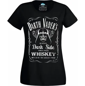 Dámské tričko Star Wars Darth Vaders Whiskey (Skladem XS-4XL) (Velikost: 4XL, Barva: Černá)
