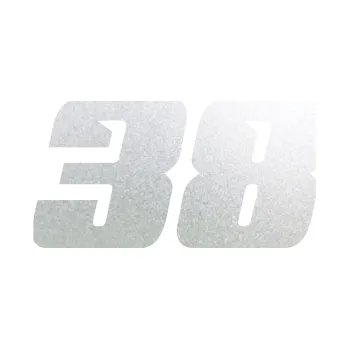 Polep vozidla Startovní číslo 38 typ 6 (60 - pískované sklo) SAMOLEPKA NA AUTO, NÁLEPKA, FÓLIE, POLEP, TUNING, VLASTNÍ TEXT, TISK, AUTOSAMOLEPKY.cz, POLEPY, OBRÁZEK, LOGO, 3D STICKERS