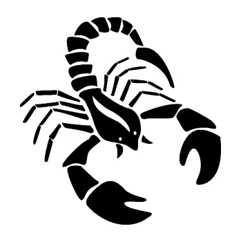 Samolepící dekorace SAMOLEPKA Štír zvěrokruh 005 pravá (01 - černá) NA AUTO, NÁLEPKA, FÓLIE, POLEP, TUNING, VLASTNÍ TEXT, TISK, AUTOSAMOLEPKY.cz, POLEPY, OBRÁZEK, LOGO, SAMOLEPKY