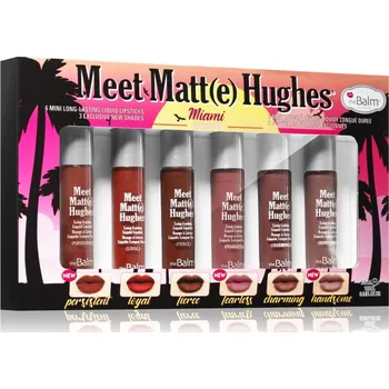 Kosmetická sada theBalm Meet Matt(e) Hughes Meet Matt(e) Hughes Long Lasting Liquid Lipstick Loyal dlouhotrvající tekutá rtěnka 1,2 ml + Meet Matt(e) Hughes Long Lasting Liquid Lipstick Fierce dlouhotrvající tekutá rtěnka 1,2 ml + Meet Matt(e) Hughes Long Lasting Liquid