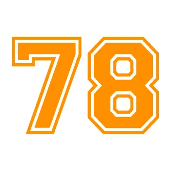 Polep vozidla Startovní číslo 78 typ 4 (06 - oranžová) SAMOLEPKA NA AUTO, NÁLEPKA, FÓLIE, POLEP, TUNING, VLASTNÍ TEXT, TISK, AUTOSAMOLEPKY.cz, POLEPY, OBRÁZEK, LOGO, 3D STICKERS