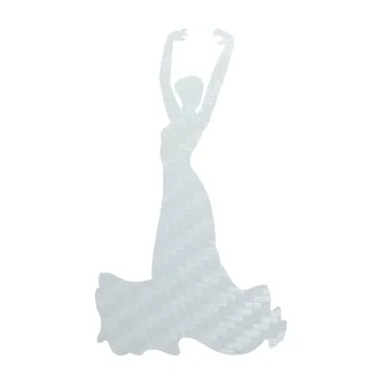 Samolepicí dekorace na vozidlo Tanec 006 levá tanečnice flamenca (51 - 3D karbon bílý) SAMOLEPKA NA AUTO, NÁLEPKA, FÓLIE, POLEP, TUNING, VLASTNÍ TEXT, TISK, AUTOSAMOLEPKY.cz, POLEPY, OBRÁZEK, LOGO, 3D STICKERS