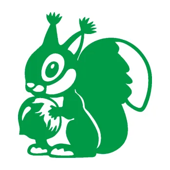 Samolepící dekorace Veverka 003 levá s oříškem (12 - zelená) SAMOLEPKA NA AUTO, NÁLEPKA, FÓLIE, POLEP, TUNING, VLASTNÍ TEXT, TISK, AUTOSAMOLEPKY.cz, POLEPY, OBRÁZEK, LOGO, 3D STICKERS