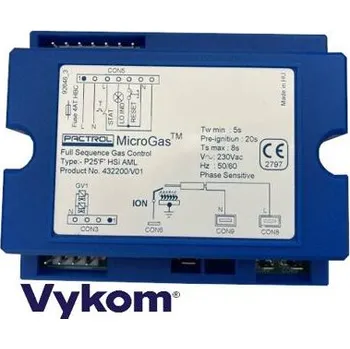 Příslušenství ke kotli Řídící a zapalovací automatika Pactrol P25´F ´HSI AML, Tw:5s, Ts 8s