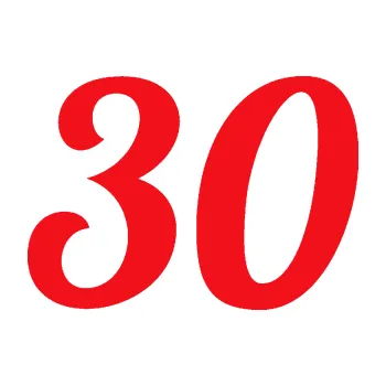 Polep vozidla SAMOLEPKA Startovní číslo 30 typ 3 (10 - červená) NA AUTO, NÁLEPKA, FÓLIE, POLEP, TUNING, VLASTNÍ TEXT, TISK, AUTOSAMOLEPKY.cz, POLEPY, OBRÁZEK, LOGO, SAMOLEPKY