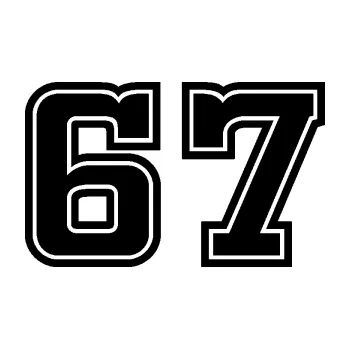 Polep vozidla Startovní číslo 67 typ 5 (01 - černá) SAMOLEPKA NA AUTO, NÁLEPKA, FÓLIE, POLEP, TUNING, VLASTNÍ TEXT, TISK, AUTOSAMOLEPKY.cz, POLEPY, OBRÁZEK, LOGO, 3D STICKERS