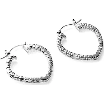 Náušnice Stříbrné náušnice srdce čiré zirkony - 3533 (Stříbrné náušnice srdce s čirými zirkony)