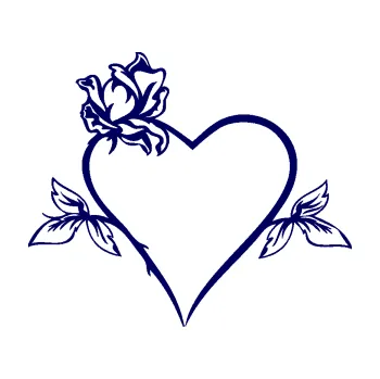Samolepící dekorace SAMOLEPKA Srdce s růží levá (23 - tmavě modrá) NA AUTO, NÁLEPKA, FÓLIE, POLEP, TUNING, VLASTNÍ TEXT, TISK, AUTOSAMOLEPKY.cz, POLEPY, OBRÁZEK, LOGO, SAMOLEPKY