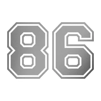 Polep vozidla Startovní číslo 86 typ 4 (42 - stříbrná metalíza) SAMOLEPKA NA AUTO, NÁLEPKA, FÓLIE, POLEP, TUNING, VLASTNÍ TEXT, TISK, AUTOSAMOLEPKY.cz, POLEPY, OBRÁZEK, LOGO, 3D STICKERS