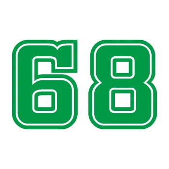 Polep vozidla Startovní číslo 68 typ 5 (12 - zelená) SAMOLEPKA NA AUTO, NÁLEPKA, FÓLIE, POLEP, TUNING, VLASTNÍ TEXT, TISK, AUTOSAMOLEPKY.cz, POLEPY, OBRÁZEK, LOGO, 3D STICKERS