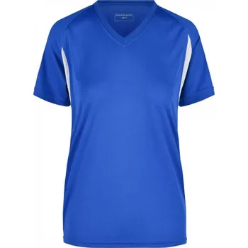 Dámské tričko James & Nicholson Dámské běžecké kontrastní tričko James and Nicholson Barva: modrá královská - bílá, Velikost: XS JN316