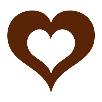 Samolepící dekorace SAMOLEPKA Srdíčko 004 dvojitý obrys (15 - hnědá) NA AUTO, NÁLEPKA, FÓLIE, POLEP, TUNING, VLASTNÍ TEXT, TISK, AUTOSAMOLEPKY.cz, POLEPY, OBRÁZEK, LOGO, SAMOLEPKY