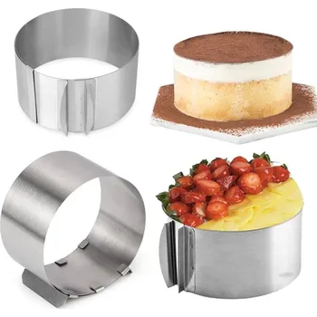 Nastavitelná forma na pečení dortů kulatý plech nerez 8,5cm