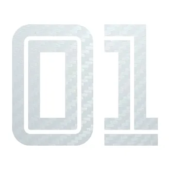 Polep vozidla SAMOLEPKA Startovní číslo 01 typ 7 (51 - 3D karbon bílý) NA AUTO, NÁLEPKA, FÓLIE, POLEP, TUNING, VLASTNÍ TEXT, TISK, AUTOSAMOLEPKY.cz, POLEPY, OBRÁZEK, LOGO, SAMOLEPKY