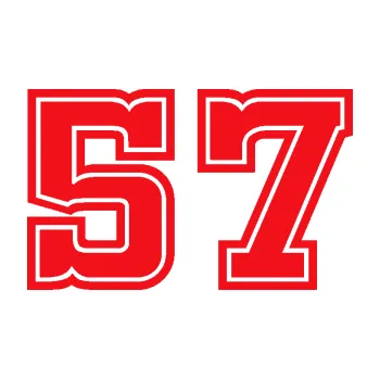 Polep vozidla SAMOLEPKA Startovní číslo 57 typ 5 (10 - červená) NA AUTO, NÁLEPKA, FÓLIE, POLEP, TUNING, VLASTNÍ TEXT, TISK, AUTOSAMOLEPKY.cz, POLEPY, OBRÁZEK, LOGO, SAMOLEPKY