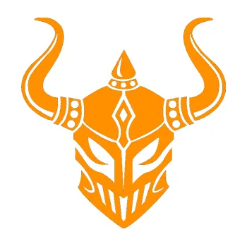 Samolepící dekorace Vikingská helma (06 - oranžová) SAMOLEPKA NA AUTO, NÁLEPKA, FÓLIE, POLEP, TUNING, VLASTNÍ TEXT, TISK, AUTOSAMOLEPKY.cz, POLEPY, OBRÁZEK, LOGO, 3D STICKERS