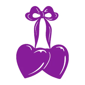 Samolepící dekorace Srdíčka 002 levá na mašličce (14 - fialová) SAMOLEPKA NA AUTO, NÁLEPKA, FÓLIE, POLEP, TUNING, VLASTNÍ TEXT, TISK, AUTOSAMOLEPKY.cz, POLEPY, OBRÁZEK, LOGO, 3D STICKERS